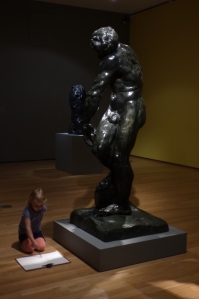 16.05.14 Young girl drawing Adam in Moore Rodin exhibition